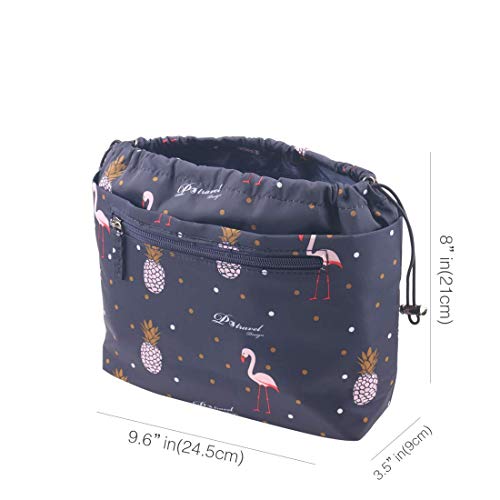 Purse Organizer Insert, Handbag Organizer Bag in Bag Fit LV Speedy, Neverfull, Longchamp, Tote (Flamingo-Navy)
