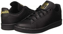 
                        
                          Load image into Gallery viewer, adidas Originals Stan Smith J Black/Gold Metallic Leather 4½ US Junior - JOY2ESpree
                        
                      