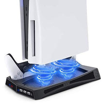 
                        
                          画像をギャラリービューアに読み込む, Vertical Stand for PlayStation 5 with Cooling Fan Charging Station Cooler - JOY2ESpree
                        
                      