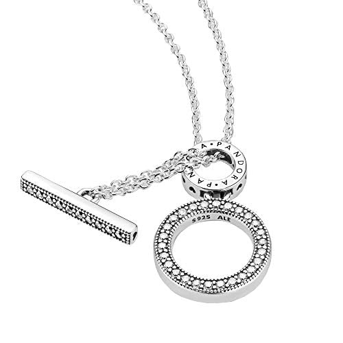 PANDORA Double Hoop T-bar, Clear CZ - JOY2ESpree