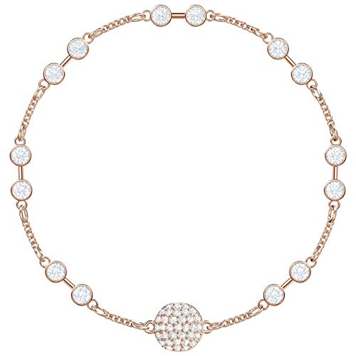 SWAROVSKI Remix Collection Carrier Rose Gold-Plated White Crystal Strand, Size Medium - JOY2ESpree