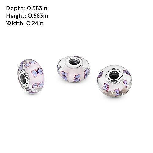Pandora Jewelry Butterfly Pink Murano Glass Sterling Silver Charm - JOY2ESpree