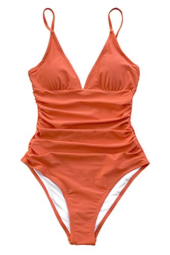 CUPSHE Women's One Piece Swimsuit Tummy Control V Neck Two Piece Bathing Suit