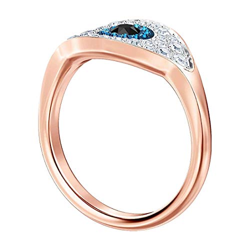 Duo Evil Eye Ring Multi-Colored Rose Gold Plated - JOY2ESpree