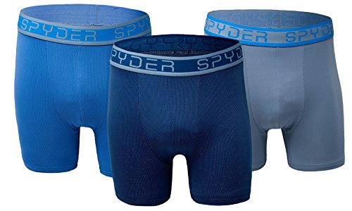 Spyder Performance Mesh Mens Boxer Briefs Sports Underwear 3 Pack for Men