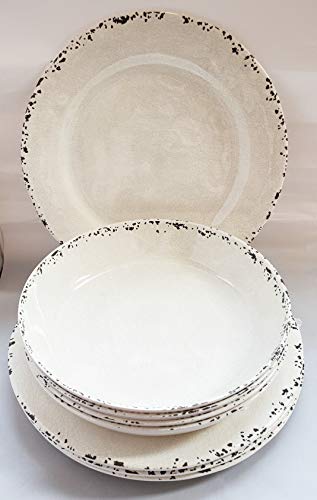 Tommy Bahama Rustic Crackle Melamine Dinner Plates