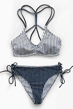 
                        
                          Load image into Gallery viewer, CUPSHE Women's Back Braided Straps Reversible Bottom Strappy Lace Up Bikini Sets
                        
                      