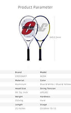 
                        
                          Load image into Gallery viewer, Crossway Sports 23" 25" Junior Tennis Racket 23 Inch 25 Inch Racquet Prestrung Aluminum w/ Youth Foam Training Ball - JOY2ESpree
                        
                      