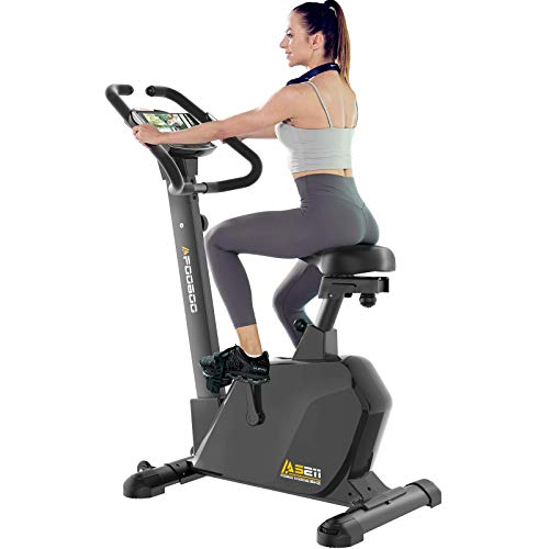 pooboo Magnetic Exercise Bike Upright Bike Stationary with Monitor & Pad holder Home Workout - JOY2ESpree