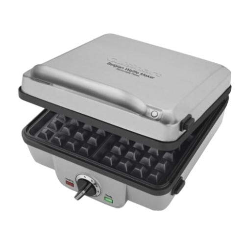 Cuisinart WAF-300P1 4-Slice Belgian Waffle Maker with Pancake Plates, Heavy Duty Small Brush, and 8-Inch Nylon Tongs Bundle (3 Items) - JOY2ESpree