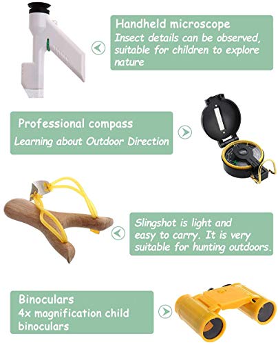 YEITIADY Outdoor Adventure Kit for Kids -16 Pcs Binoculars,Compass,Flashlight - JOY2ESpree