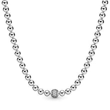 
                        
                          將圖片載入圖庫檢視器 Pandora Jewelry Beads and Pave Cubic Zirconia Necklace in Sterling Silver, 17.7" - JOY2ESpree
                        
                      