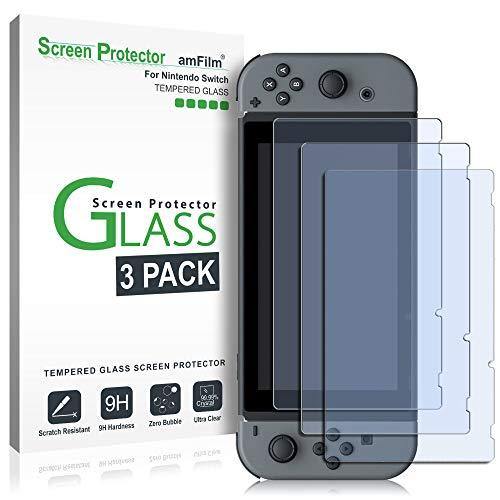 amFilm Tempered Glass Screen Protector for Nintendo Switch 2017 (3-Pack) - JOY2ESpree
