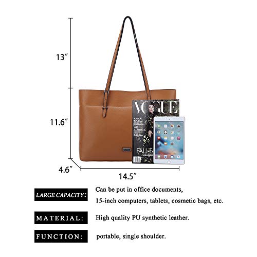 K.EYRE Women's Soft Faux Leather Tote Bag Purse Handbags Wallet Tote Shoulder Bag Purse Large Capacity