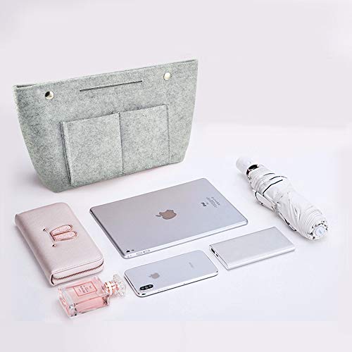 DLseego Felt Tote Handbag Purse Cosmetic Storage Makeup Bag Pocketbook Organizer Insert Divider Shaper Bag in Bag