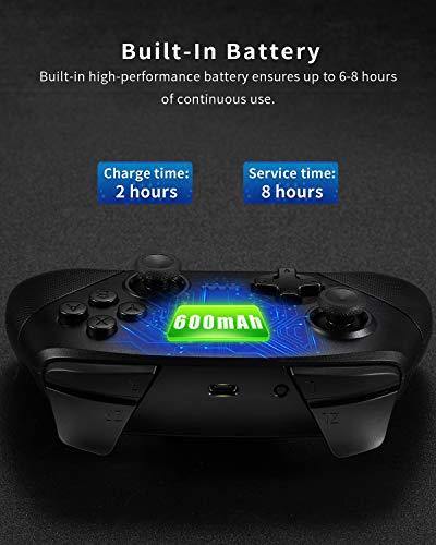 Wireless Switch Controller for Console Pro Gamepad with Joystick [2021 New] Non-Slip Ergonomic Design, Black - JOY2ESpree