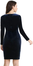 
                        
                          Load image into Gallery viewer, YHINTLFS Women Velvet Party Dress Long Sleeve V-Neck Wrap Mini Dress
                        
                      