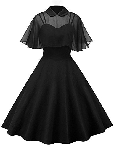 GownTown Women's 1950s Cloak Two-Piece Cocktail Dress