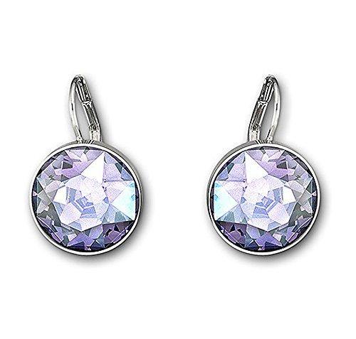 Swarovski Tanzanite Moonlight Crystal BELLA Pierced Drop Earrings Rhodium #5030703 - JOY2ESpree