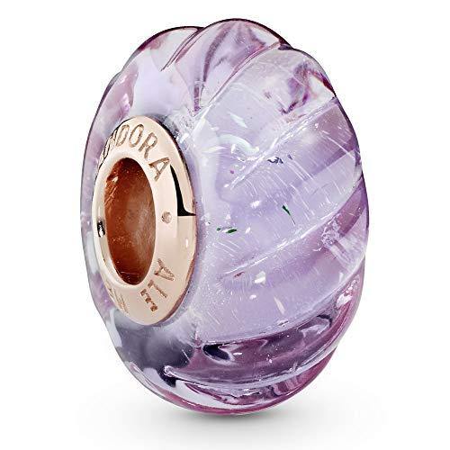 Pandora Jewelry Glittering Grooves Murano Glass Pandora Rose Charm - JOY2ESpree
