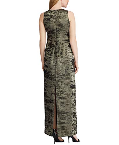 LAUREN RALPH LAUREN Womens Deming Metallic Maxi Evening Dress