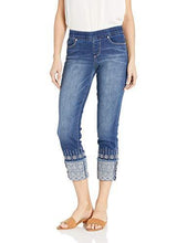 
                        
                          Load image into Gallery viewer, Jag Jeans Women's Lewis Straight Cuffed Pull on Crop with Embroidery
                        
                      