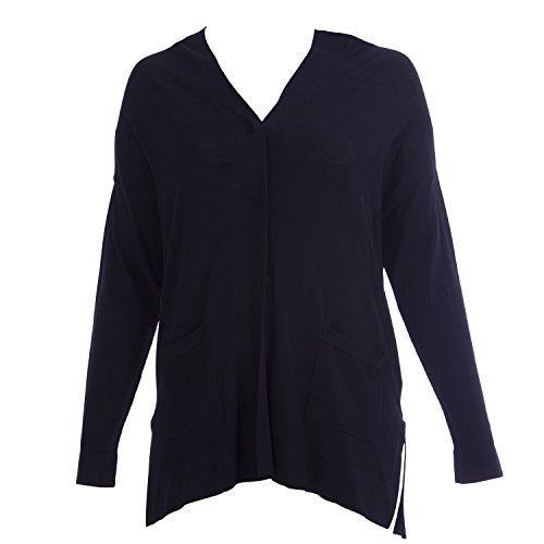 Marina Rinaldi Women's Malia V-Neck Tunic Cardigan Large Navy - JOY2ESpree