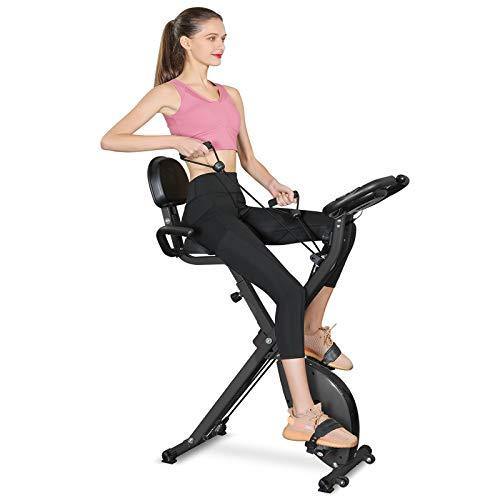 Exercise Bike Stationary Bike Foldable Magnetic Upright Recumbent Portable Fitness Cycle - JOY2ESpree