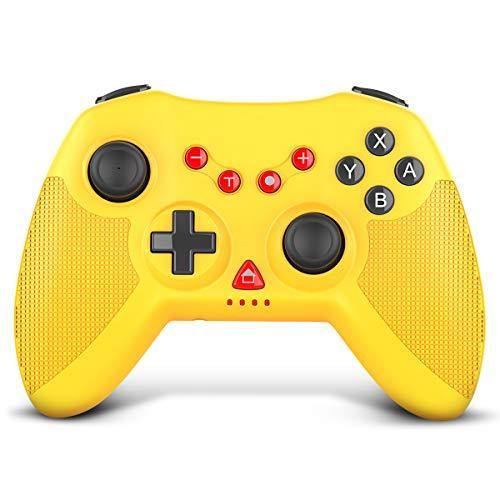 STOGA Wireless Controller for Switch, Proslife Gamepad Joystick with Auto Turbo, 6-Axis Gyro, Replacement for Nintendo Switch controller, Yellow - JOY2ESpree