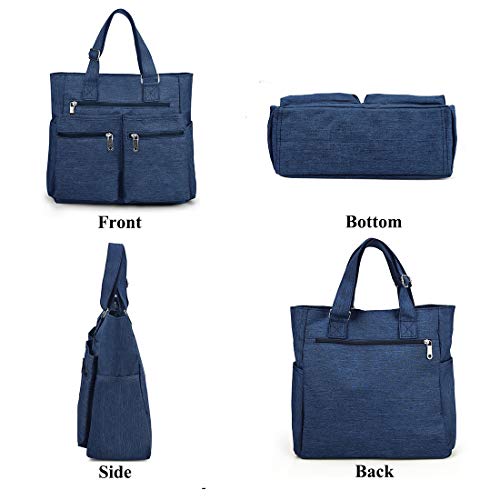 Canvas Tote Bag Waterproof Nylon Multi Pocket Shoulder Bags Laptop Work Bag Teacher Purse and Handbags for Women & Men