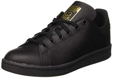 
                        
                          Load image into Gallery viewer, adidas Originals Stan Smith J Black/Gold Metallic Leather 4 US Junior - JOY2ESpree
                        
                      
