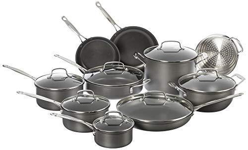 Cuisinart Chef's Classic Non-Stick Hard Anodized, 17 Piece Set, Black - JOY2ESpree