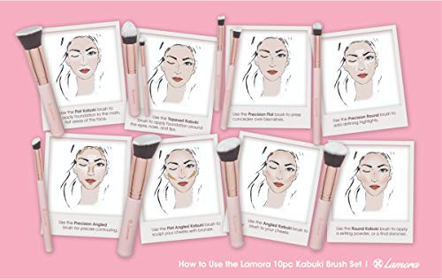 Kabuki Makeup Brush Set - Foundation Powder Blush Concealer Contour Brushes