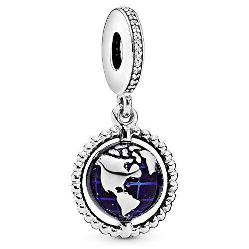 Pandora Jewelry Spinning Globe Dangle Cubic Zirconia Charm in Sterling Silver - JOY2ESpree