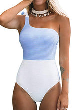
                        
                          Muat gambar ke penampil Galeri, CUPSHE Women's One Piece Swimsuit Color Block One Shoulder Bowknot Bathing Suit
                        
                      