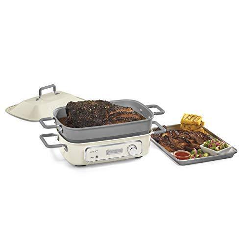 Cuisinart GR-M3 STACK5 Multifunctional Grill, 12.0"(L) x 9.0"(W) x 6.0"(H), Off-White - JOY2ESpree