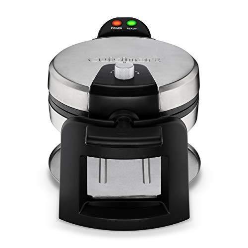 Cuisinart WAF-F30 Round Flip Belgian Waffle Maker, black/silver, 1 inch thick - JOY2ESpree