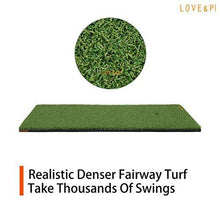 
                        
                          Load image into Gallery viewer, LOVE&amp;PI Residential Golf Mat 12”x24” Practice Hitting Mat with Rubber Tee Holder and Plastic Tees for Home Use, Backyard, Outdoor - JOY2ESpree
                        
                      
