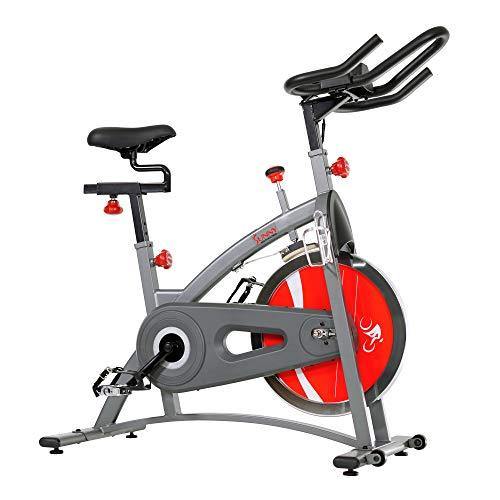 Sunny Health & Fitness Indoor Cycling Exercise Bike with LCD Monitor, 40 lb chrome Flywheel, 265 lb Max Weight - SF-B1423/C - JOY2ESpree