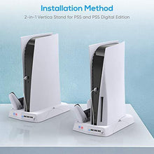
                        
                          Load image into Gallery viewer, Vertical Charging Stand for PS5 Controllers with Cooling Fan - JOY2ESpree
                        
                      