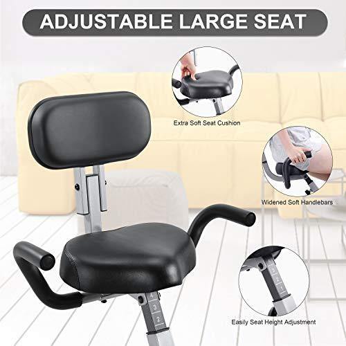 Maxkare Folding Exercise Bike Recumbent Stationary Magnetic Indoor 3-IN-1 Cycling Bike Foldable w/Pulse Sensor /Arm Resistance Bands/LCD Monitor - JOY2ESpree