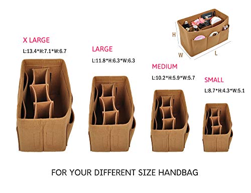 Vercord Felt Purse Organizer Handbag Insert Liner Shaper Bag in Bags for Speedy Neverfull Tote