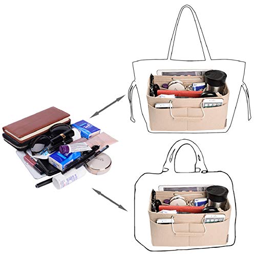 Purse Organizer, Multi-Pocket Felt Handbag Organizer, Purse Organizer Insert with Handles, Medium, Large, X-Large