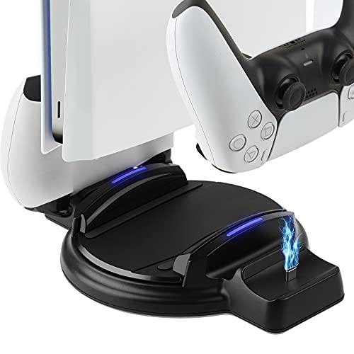 Vertical Stand for PS5 Console and PlayStation 5 Digital Edition, Charger for PS5 Dualsense Wireless Controller，PS5 Base - JOY2ESpree