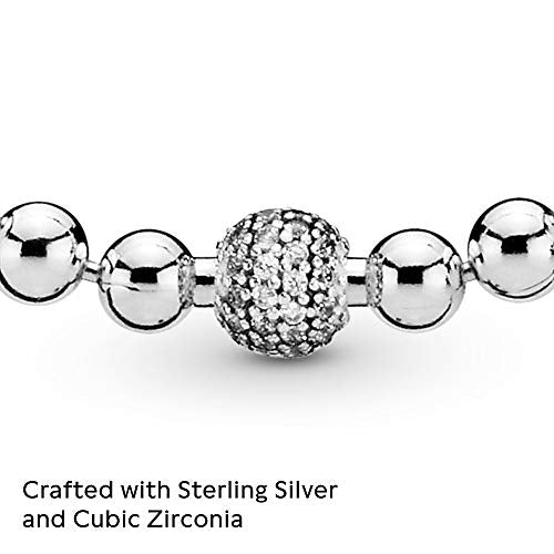 Pandora Jewelry Beads and Pave Cubic Zirconia Necklace in Sterling Silver, 17.7" - JOY2ESpree