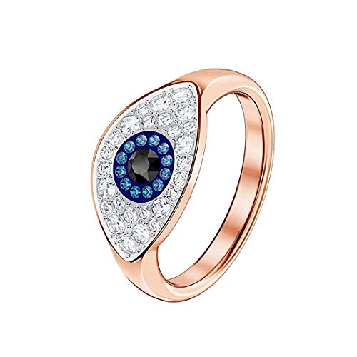 Duo Evil Eye Ring Multi-Colored Rose Gold Plated - JOY2ESpree
