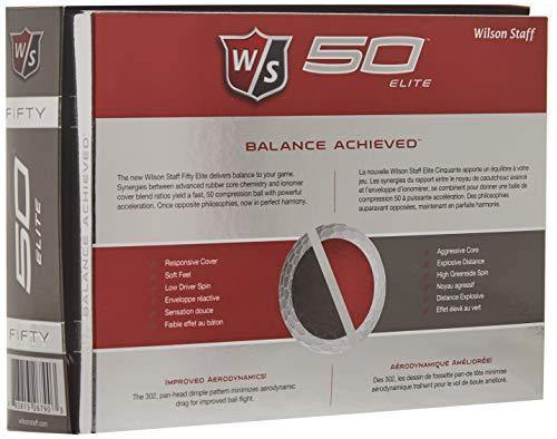 Wilson Golf Staff Fifty Elite Golf Balls, Dozen Slide Pack, White - WGWP17002 - JOY2ESpree
