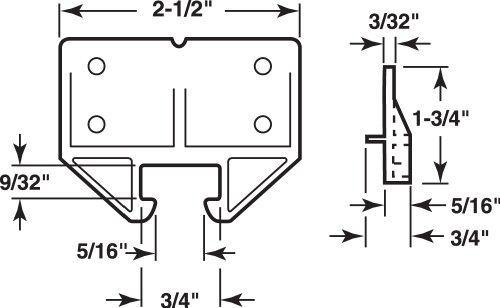 Prime-Line Products R 7083 Drawer Track Guide and Glides,(Pack of 2),Blue