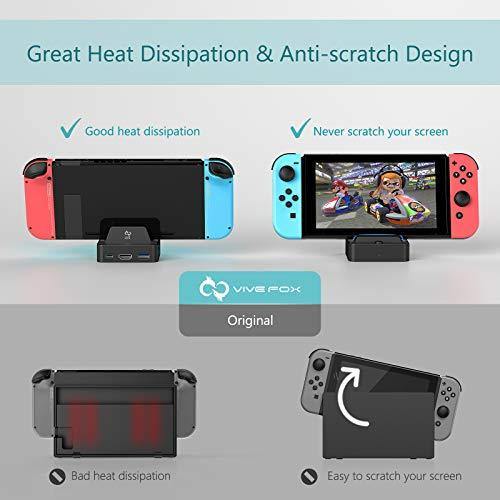 Vivefox Switch TV Dock(Case Friendly), Aluminum Portable Switch Docking Station - JOY2ESpree