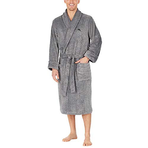 Tommy Bahama Men's Plush Robe, Grey, Large/X-Large